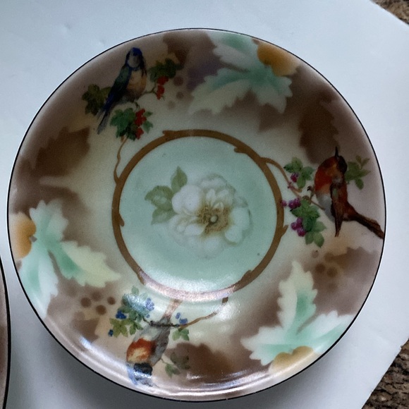 Antique Prov Saxe Germany serving bowl. And 4 individual dessert dishes - Picture 3 of 13